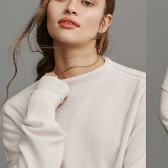 NWOT Pilcro Anthropologie Alani Light Pink Cashmere Sweater- XL - Picture 3 of 12